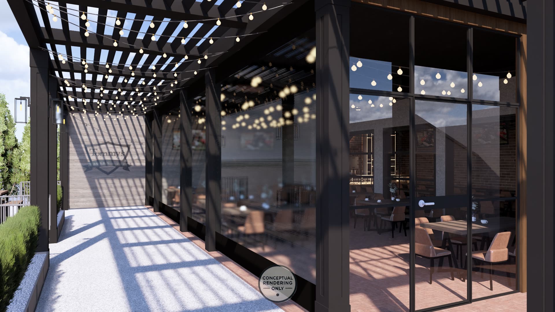 Completed Breslow Azenco R-Blade™ Motorized Louvered Roof at Tommy's Tavern + Tap, Sea Bright NJ